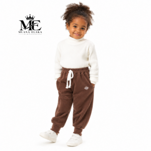 photo-output 27 Pantalon enfant en velours côtelé marron – Coupe confort