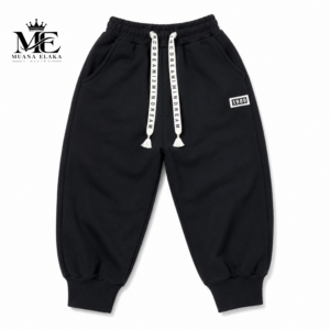 photo-output 32 Pantalon jogging enfant fourré léger – Noir