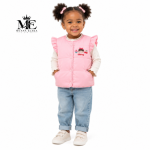 photo-output 34 Gilet matelassé rose « Cherry » pour fille